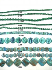 bulk assortment blue green synthesize malachite bead craft jewelry 6-15mm ---10strand 16"/per