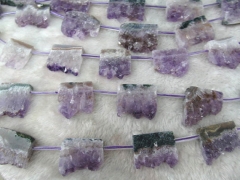 high quality 18x25mm full strand Raw cap amethyst quartz Natural rock Quartz nuggets freeform rectan