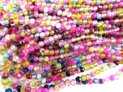 fashion 4mm 10strands Agate multicolor bead faceted round ball cherry jewelry beads