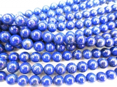 AA grade 12mm 16inch genuine lapis lazuli charm beads round ball blue gold jewelry bead