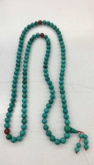 108pcs buddhism turquoise coral round ball necklace chain beads