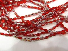 10strands 4x6,5x8,7x10mm fashion crystal like charm craft bead drop onion faceted crimson red assort