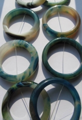 large 55mm --3strands genuine agate bead circle roundel donut yellow green black mixed jewelry beads