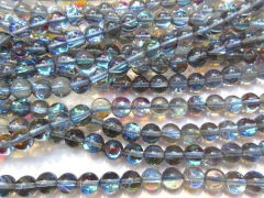 6\8\10\12mm genuine quartz &mystic AB blue white crab evil mixed round ball loose full strand 16inch