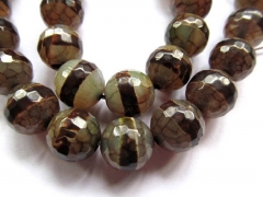 fashion 12mm bulk Tibetant fire agate onyx bead round ball faceted evil assortment jewelry beads --5