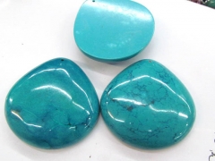 high quality 18x25mm 12pcs turquoise beads teardrop flat pendant jewelry bead