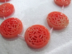 fashion bulk handmade carved flower roundel donut cabochons resin plastic acrylic oranger jewelry be