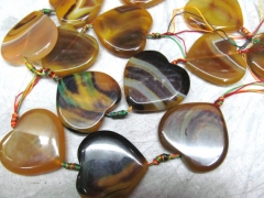 wholesale 5strands 40mm agate bead heart peach blue yellow red assortment jewelry pendant