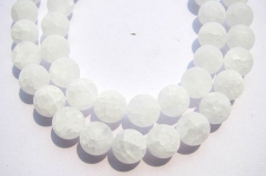 high quality white quartz beads, 4mm 5strands 16inch strand,round ball matt crab cracked crystal ger