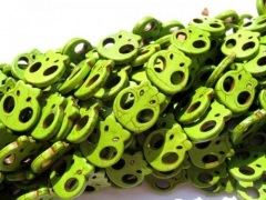 batch turquoise stone skeleton skull flat dark green multicolor assortment jewelry beads 25x28mm --5