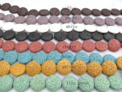 5strands 16-25mm lava volcanic gems high quality disc roundelle black white yellow red green mi