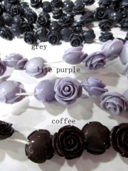 25mm full strand wholesale resin plastic rose florial petal gray grey silver brown assortment color