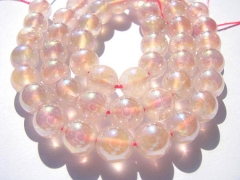 genuine rock crysal quartz 8mm 5strands 16inch strand,high quality round ball mystic pink red jewelr