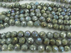 2strands 8 10 12mm Natural Labradorite for making jewelry AB Mystic round ball faceted Blue Flashy L