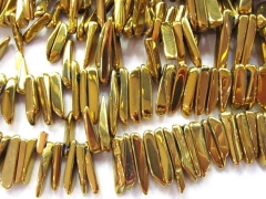 high qualtiy 15-50mm full strand Natural Rock Quartz ,sharp spikes freeform plated,gold silver champ