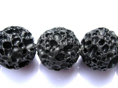lava volcanic gems,20mm 2strands 16inch strand,high quality round ball black jet mixed jewelry beads