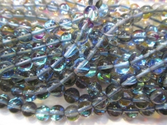 40strands 8mm high quality genuine quartz &mystic AB blue white crab mixed round ball loose bead DIY