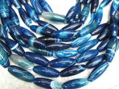 batch gergous natural agate bead rice egg blue veins crystal jewelry beads 10x30mm--5strands 16inch
