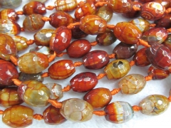 wholesale 7x10-13x18mm 5strands gergous natural agate bead rice egg faceted multicolor crystal jewel
