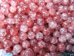 6-12mm full strand high quality natural quartz round ball cracked hot red assortment jewelry beads