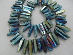 wholesale full strand 17inch /L Titanium quartz crystal freeform spikes points drilled briolettes je