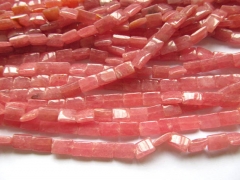 25%off--genuine rhodochrosite for making jewelry rectangle ablong pink red jewelry beads 8x12mm 2str