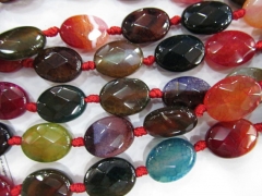 5strand 10x14 12x16 13x18 15x20mm high quality agate bead oval egg faceted cracked rainbow loose bea