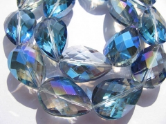 wholesale 5strands crystal like charm craft bead teadrop drop faceted mystic blue green assortment j