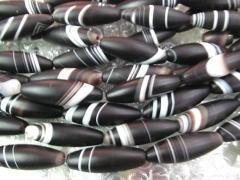 high quality genuine tibetan agate bead rice egg black white veins jewelry beads focal 15x40mm full 