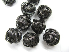 freeform round ball metal spacer silver gold antique black mixed jewelry connectors 18mm 50pcs