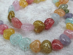 high quality bulk 8mm 5strands natural quartz gemstone cracked multicolor heart DIY jewelry beads