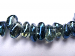 genuine rock crysal quartz 6-8mm 2strands 16inch strand,freeform chips branch mstic AB blue jewelry 