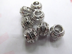 FREE SHIP--AAA grade 12mm 12pcs pave metal spacer &cubic zirconia crystal rhinesotne barrel rondelle