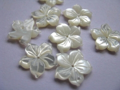 high quality MOP shell mother of pearl florial flowers petal white cabochons beads 12mm 100pcs