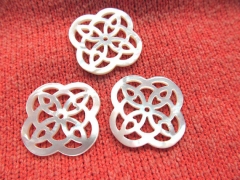 25mm 12pcs genuine MOP shell gergous handmade flower carved mother of pearl white jewelry bead