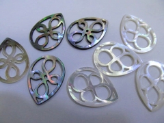 20x30mm 4pcs fashoin handmade flower carved MOP shell mother of pearl teardrop carved jewelry bead