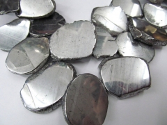 larger 20-45mm 17inch /L Titanium quartz crystal freeform nuggets teardrop slab points drilled silve