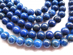 5strands 3-12mm lapis lazuli charm beads round ball black blue gold jewelry loose bead