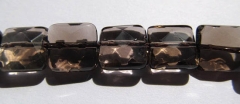 whoesale crystal smoky quartz beads, 8x8mm 5strands 16inch strand,square box faceted jewelry beads