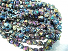 genuine pyrite beads 12-15mm 2strands ,mystic AB titanium nuggets freeform chips jewelry bead
