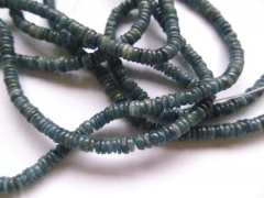 Natural Kyanite Gemstone high quality 3-8mm full strand Round rondelle wheel heishi Blue Loose Bead