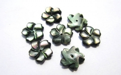 high quality MOP shell mother of pearl florial flowers petal black cabochons beads 12mm 20pcs