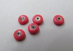 handmade 6mm 100pcs Evil Eye, Mother of Pearl Connector, Drilled Bead red charm jewelry bead