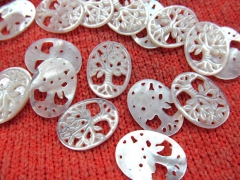 15x20mm 12pcs genuine MOP shell gergous handmade oval egg flower carved mother of pearl white jewelr