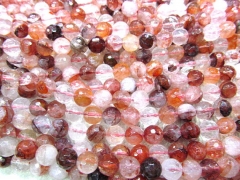 8mm full strand genuine cherry white quartz round ball faceted gemstone bead