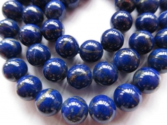 AA grade genuine lapis lazuli charm beads round ball blue gold jewelry bead 10mm---full strand 16"/p