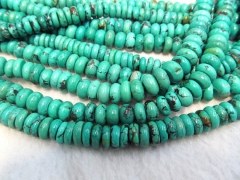 high quality 4x6 5x8mm full strand natural genuine turquoise semi precious rondelle abacus green blu