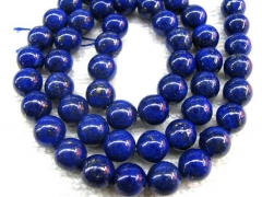 genuine lapis lazuli charm beads round ball blue gold jewelry bead 8mm--2strands 16inch/per