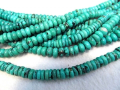 high quality 4x6 5x8mm full strand natural genuine turquoise semi precious rondelle abacus green blu