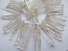 40-80mm full strand 17inch /L genuine quartz crystal freeform spikes points drilled briolettes clear